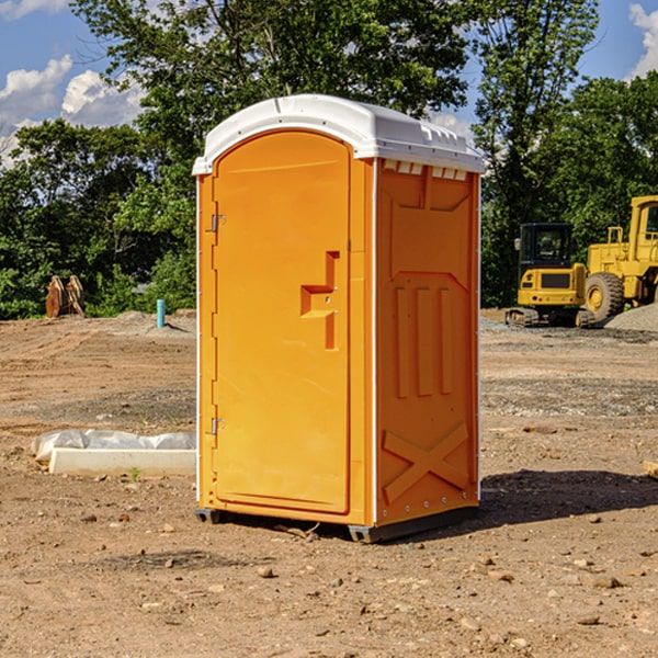 how often are the portable restrooms cleaned and serviced during a rental period in Danville Kansas